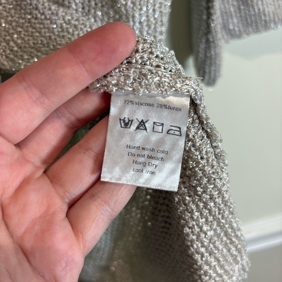 Anthropologie Muche et Muchette Marbella Kimono Silver Shimmer One Size - Picture 7 of 8